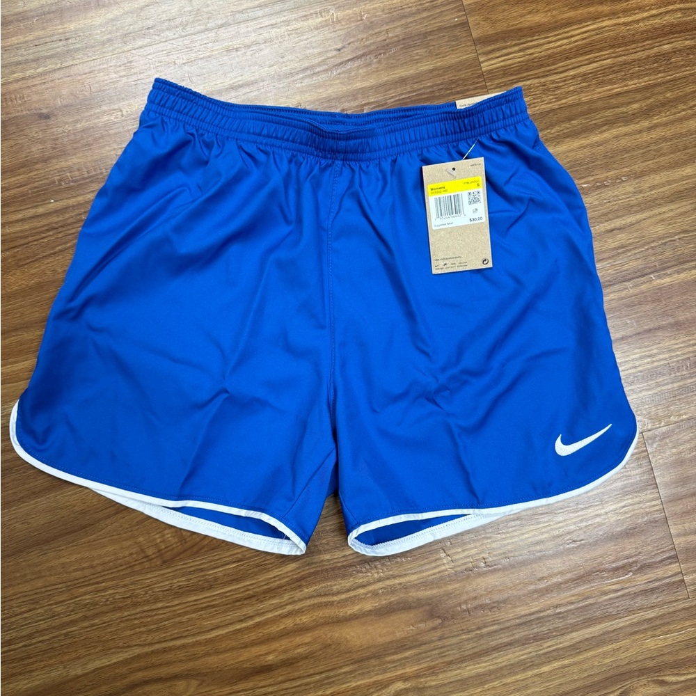 Nike Royal Blue Women’s Athletic Shorts with White Embroidered Swoosh